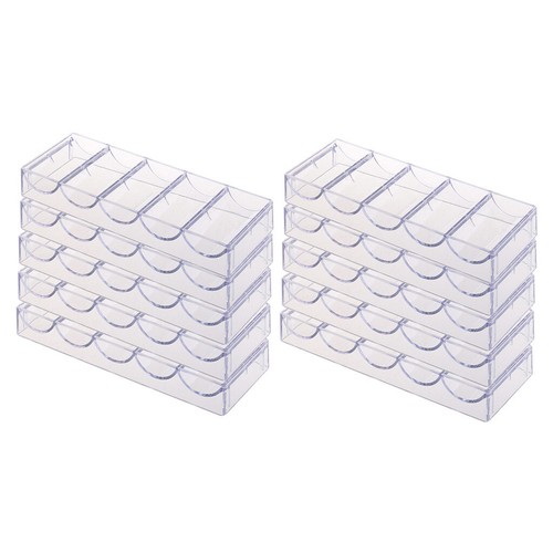 Clear 100 poker chips - 100, tray