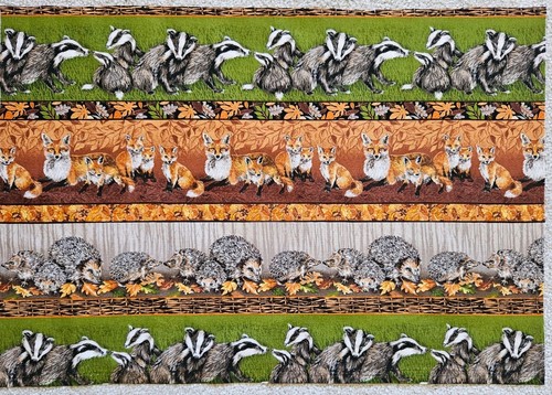 Hedgehog fox badger fabric - fox,