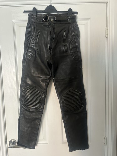 Ladies leather motorbike jeans - leather,