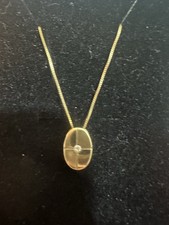 Hallmark 22ct Gold Necklace With Oval Diamond Pendant On The Centre