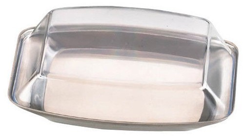 Butter dish with clear - dish, plastic