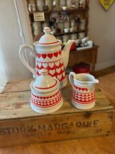 Vintage Winterling Marktleuthen Bavaria Coffee Set – Red & White – Hearts –