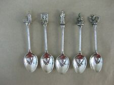 5 WAPW Silver Plated Spoons ~ Wedding ~ Horseshoes Cake Bible Church Couple