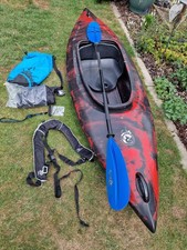Riber Deluxe One Man Kayak + Paddle & Spray Deck + Dry Bag and Life Jacket