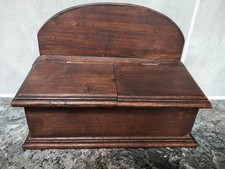 Antique  Welsh Wooden Hanging Double Sided Salt or Spice Box. Refxed