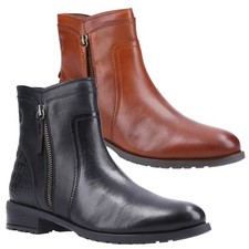 Womens Hush Puppies Scarlett Smart Casual Zip-Up Ankle Boots Sizes 4 to 8