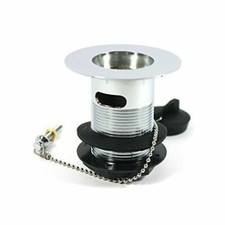 1 1/2" Belfast Slotted Sink Waste with Black Rubber Plug and 18" chain