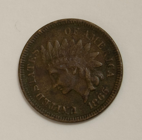 1865 indian cent details - indian, xf