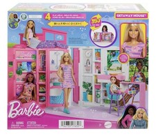 Mattel Barbie Getaway Dollhouse Playset with Doll and 11 Accessories Included 