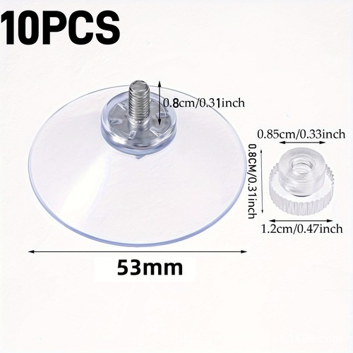 53mm clear suction cups - clear,