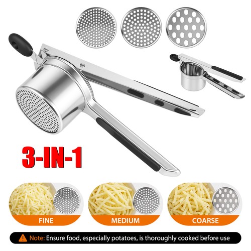 Stainless steel potato ricer - steel,