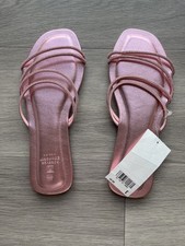 NEXT Pink Multi Strap Forever Comfort Wide Fit Sandals Flip Flops UK6 BNWT