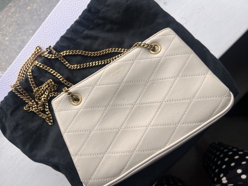 Ysl beige leather bag - beige,