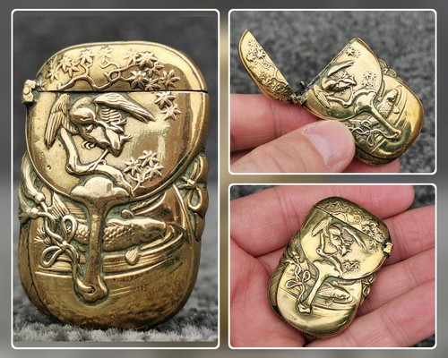 Antique japanese brass vesta - japanese,