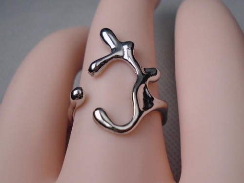 Chunky silver plated ring - silver,
