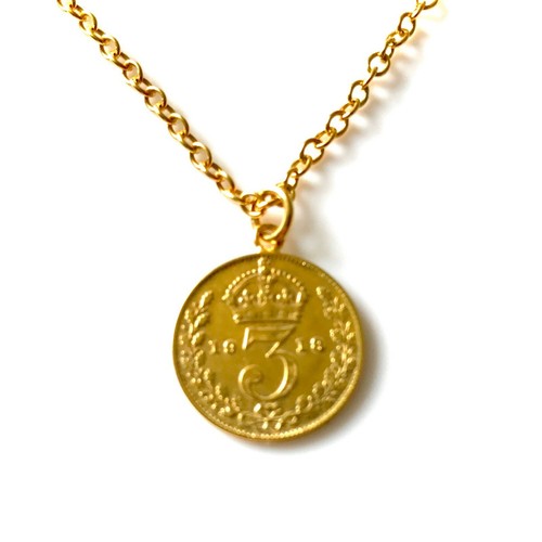 Vintage coin necklace 18ct - necklace,