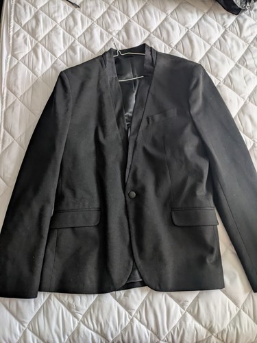 Zara mens black collarless - zara,