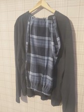 Navy check Long Sleeve Shirt