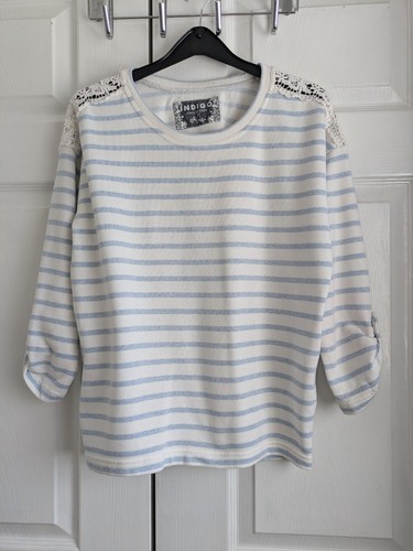 Indigo white blue top size - indigo,