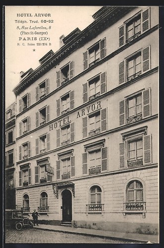 Old postcard paris hotel - postcard,