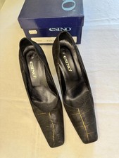 Esino black gold - black, suede