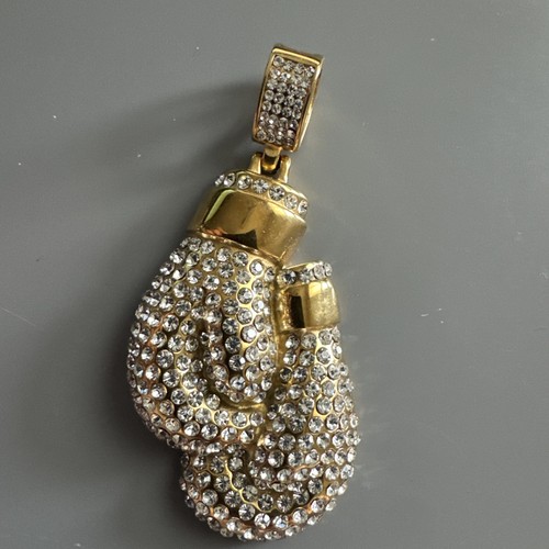 Boxing gloves pendant gold - gloves,