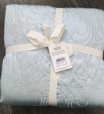 Julian Charles brand new quilted throw Paisley duck egg 150x200