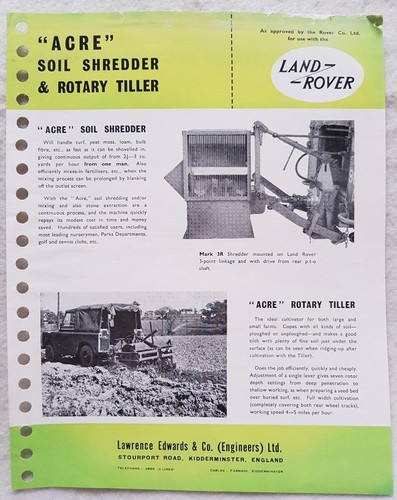 Land rover acre soil - soil, shredder