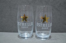 ❋ 2x Estrella Damm Barcelona Beer Lager Glass 330ml 33cl BRAND NEW 2024 CE M24 ❋