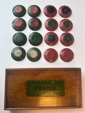 TRAILS John Jaques Antique Table Parlour Bowls Type Game Rare 1850’s