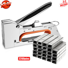 Heavy Duty Staple Gun Tacker Upholstery Stapler Fabric Wood Craft w/2200 Staples