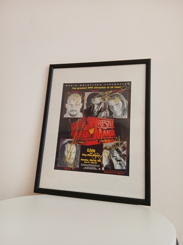 Signed wrestlemania poster - wrestlemania,