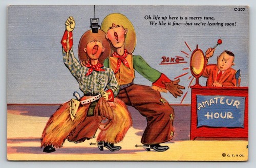Vintage cartoon postcard - vintage,