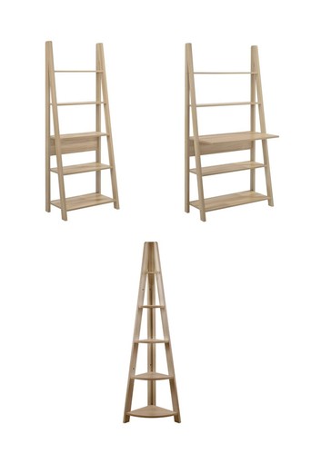 Ladder bookcase shelving - ladder, desk
