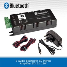 E-Audio Bluetooth 5.0 Stereo Amplifier 2Ch 2x15W HiFi Home Music In-Wall Amp