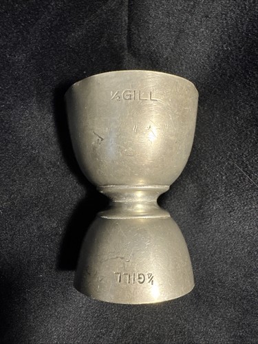 Antique pewter round double - antique,