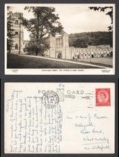 Fountains Abbey Tower & West Front RPPC Real Photo Postcard. Posted 1960 Skipton