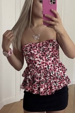 Y2K New Look Strapless Peplum