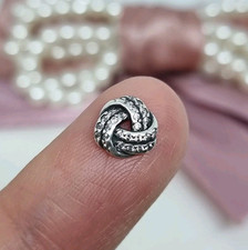 Genuine Pandora Silver Sparkling Love Knot Petite Floating Locket Charm ?R15a