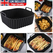 UK Air Fryer Silicone Basket Pot Bowl Baking Oven Reusable Tray Non-Stick Liners