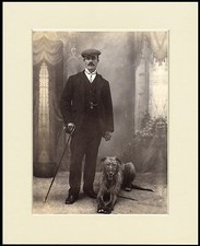 LURCHER DEERHOUND MAN AND HIS