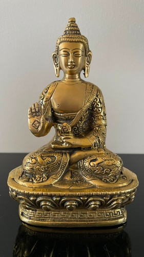 Brass buddha statue vintage - buddha,