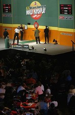 Bob Anderson throws at his