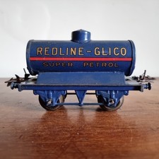 Hornby Series O Gauge Redline-Glico Petrol Tank Wagon Tinplate 1930s Blue/Gold