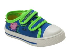 BOYS GEORGE PIG PEPPA LOW TOP CANVAS PUMPS TRAINERS SPORTS SHOES UK SIZE 5-10