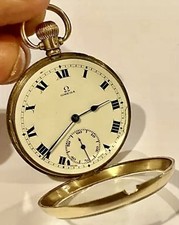 Rare Heavy Antique Hand Winding 9ct gold OMEGA pocket watch , 85 gr . GWO