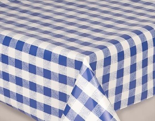 Blue and white gingham check - blue,