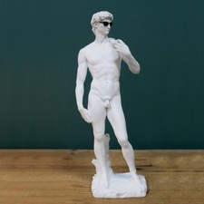Cool Dave Michelangelo David Statue with Sunglasses Modern White Resin Figurine