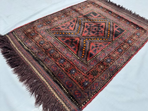 3x4 antique afghan - afghan, hand