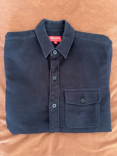 Supreme moleskin shirt navy - supreme,
